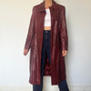 Burgundy leather trench