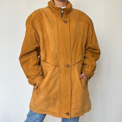 Vintage Suede Leather parka Jacket