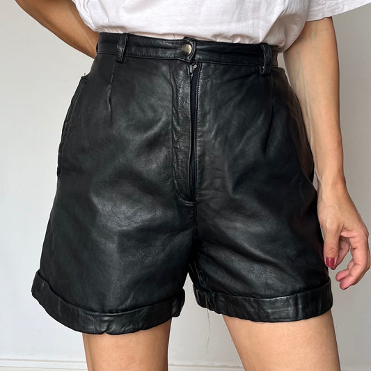 Black Leather Shorts