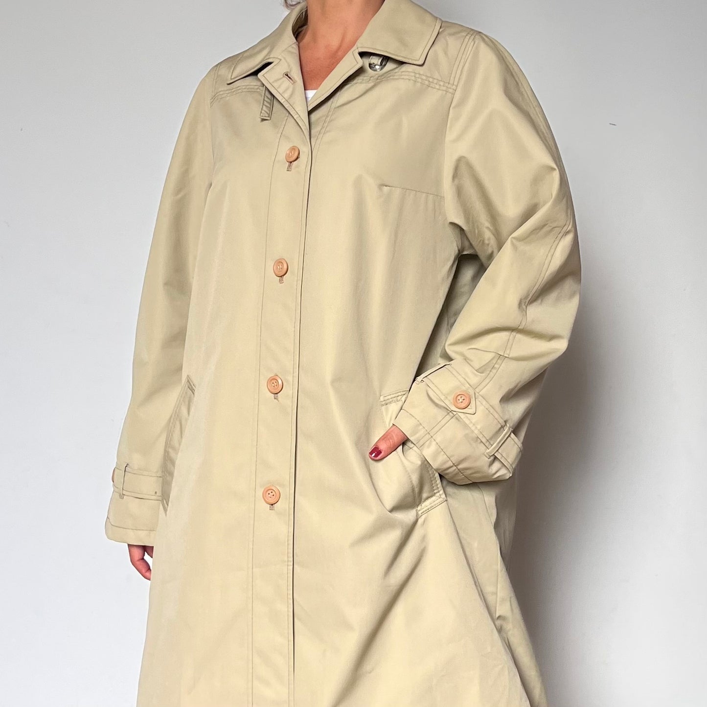 Vintage Waterproof Beige Trench Coat