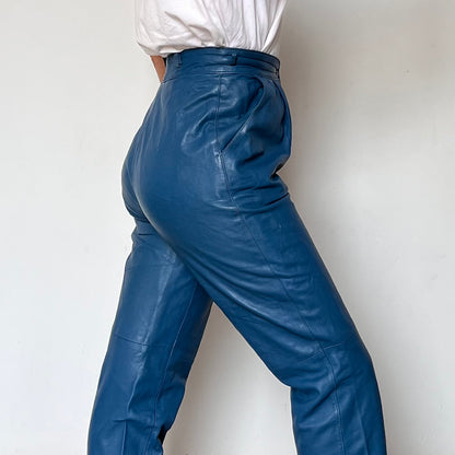 Blue Leather trousers