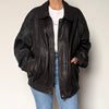 Vintage Bomber dark brown leather jacket