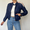 Vintage crop moto leather jacket