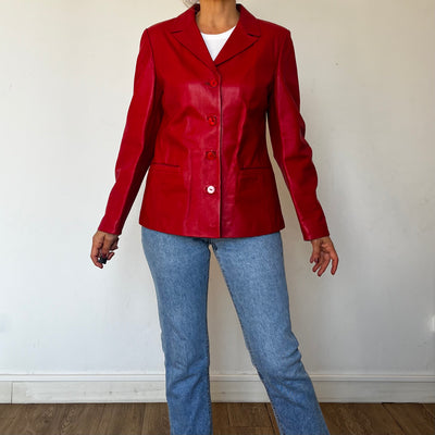 Vintage Red leather jacket