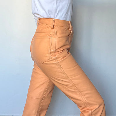 Coral Leather trousers