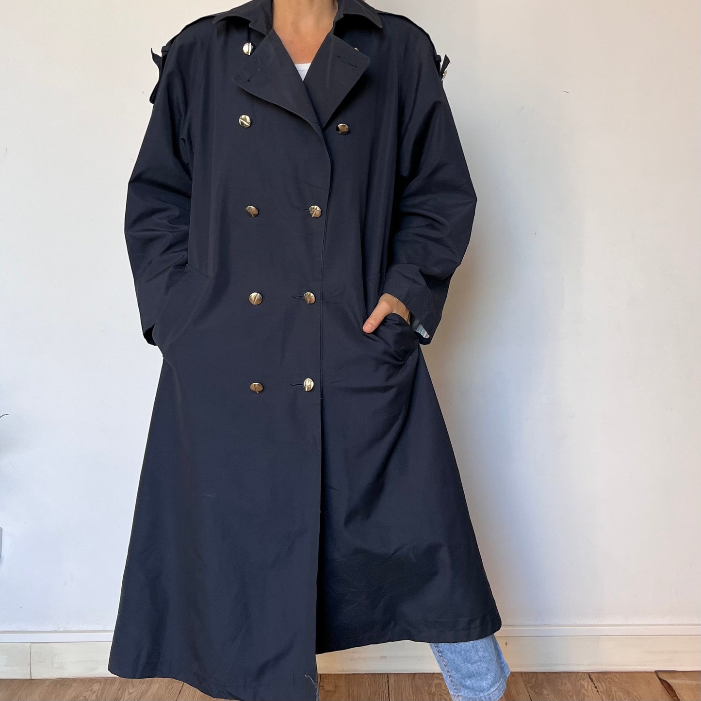 Vintage 1990s blue Trench Coat