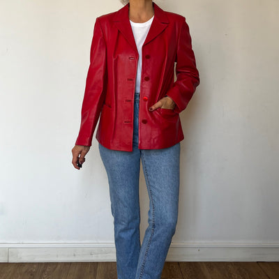 Vintage Red leather jacket