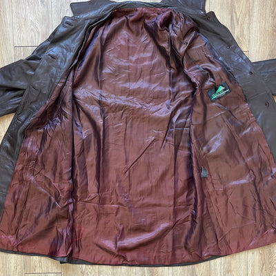 Vintage brown Leather Overcoat