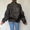 Vintage Brown Leather Bomber Jacket