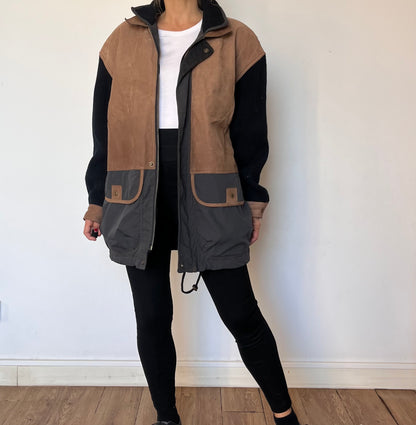 Vintage leather & wool parka by Allison Win Gate