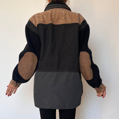 Vintage leather & wool parka by Allison Win Gate