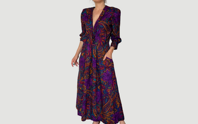 Vintage Women Paisley long Dress