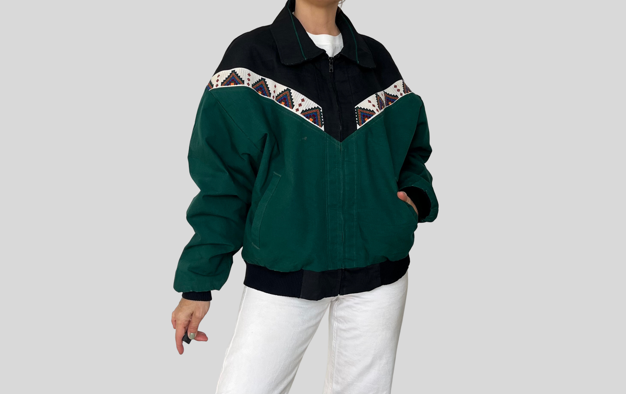 Vintage Ethnic Bomber Jacket