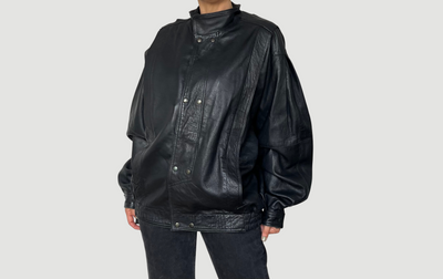 Black Bomber leather jacket