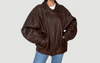 Brown leather Bomber jacket