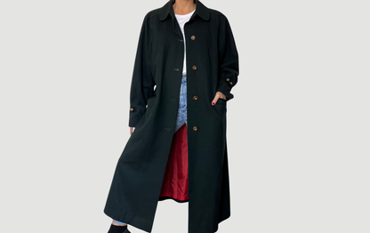 Vintage woman Loden Wool Long Coat