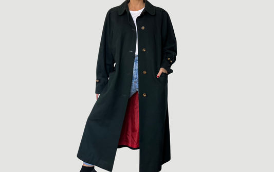 Vintage woman Loden Wool Long Coat