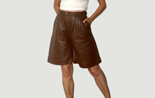 Brown Leather Bermudas