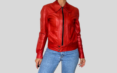 Red leather jacket