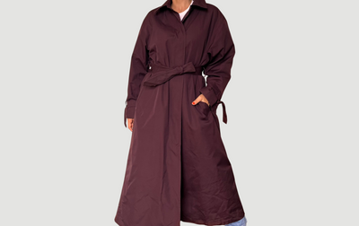 Burgundy Long Trench Coat by London Fog