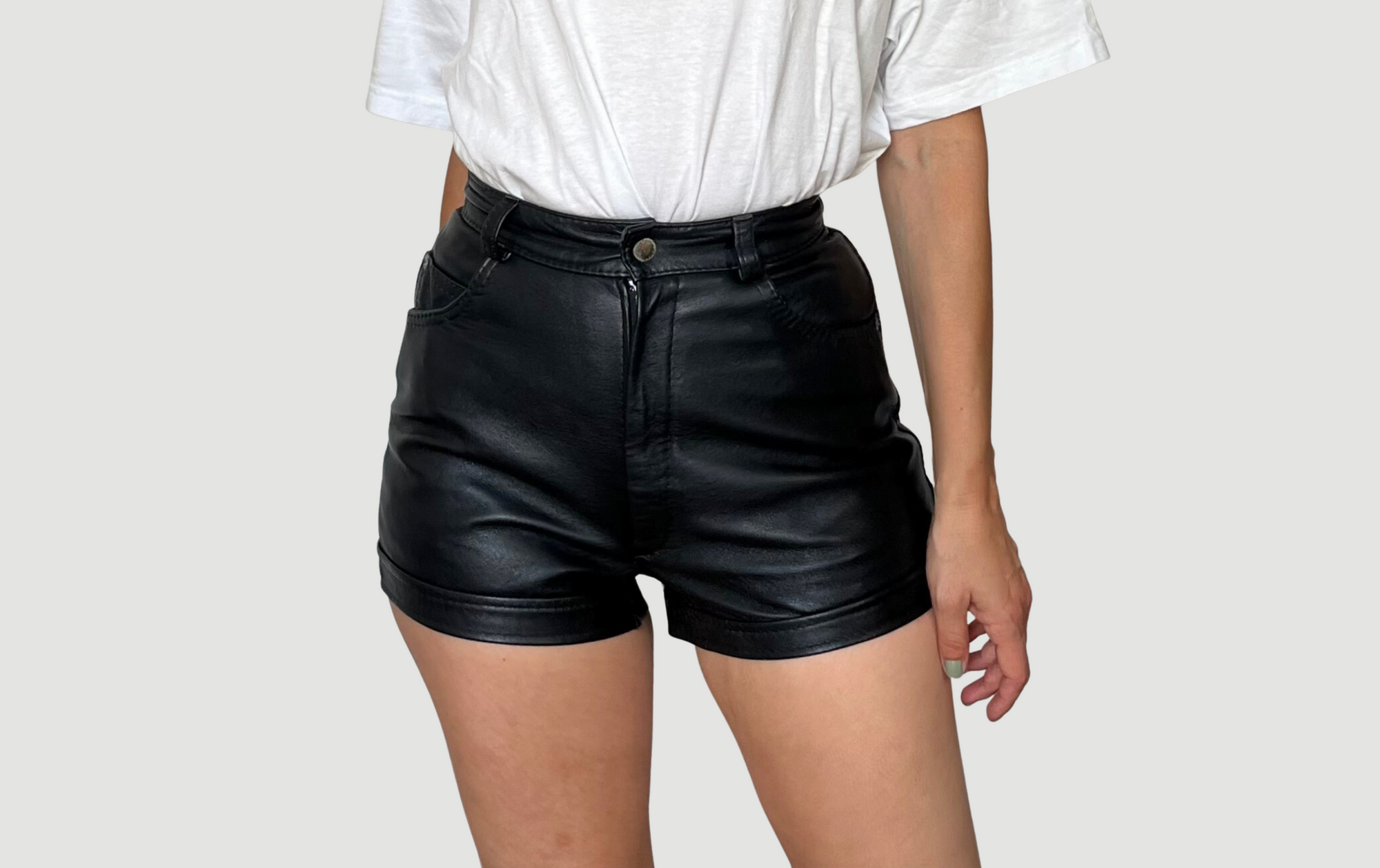 Black Leather Shorts