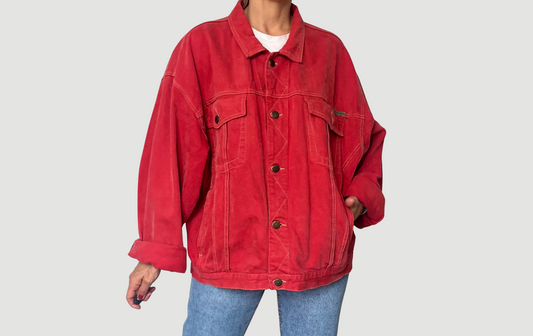 Vintage Oversized Coral Denim jacket