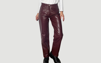 Burgundy Leather trousers