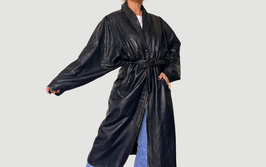 Vintage long trench coat with belt