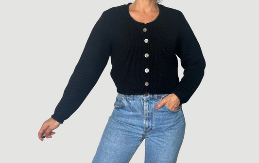 Crop Austrian black cardigan