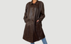 Vintage brown Leather Overcoat