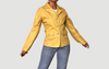 Vintage yellow leather blazer