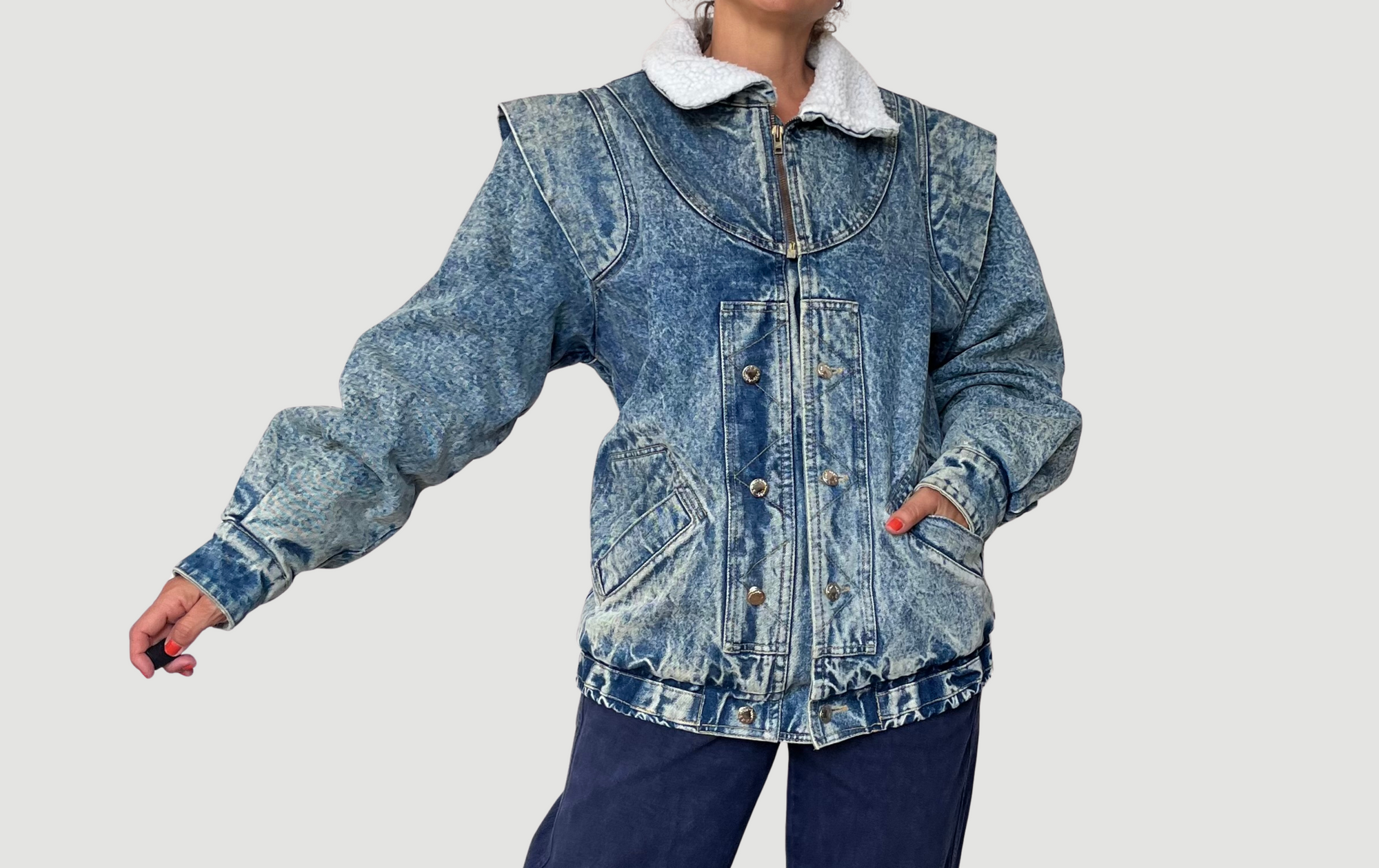 Vintage blue Denim sherpa jacket