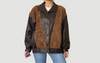 Vintage Leather & Faux Fur Bomber Jacket