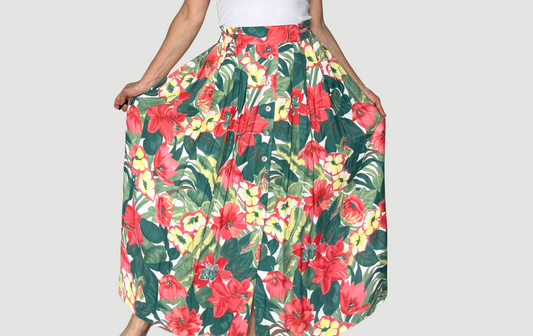 Vintage Floral Maxi Skirt