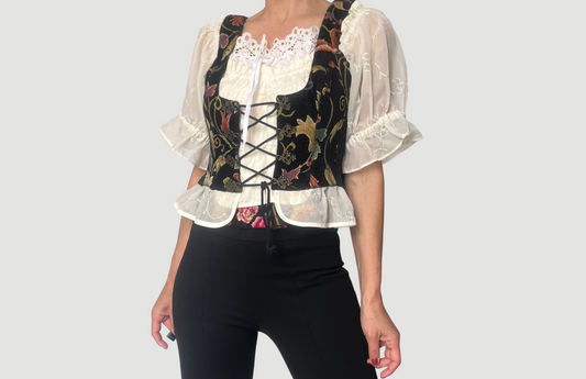 Austrian folk Blouse and Vest