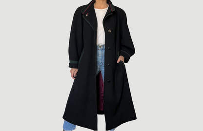 Vintage Loden Wool Long Coat