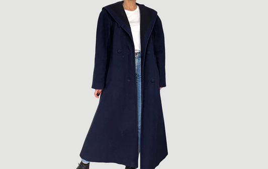 Austrian Wool Long Coat with hood