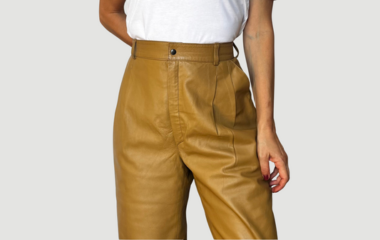 Mustard Leather trousers