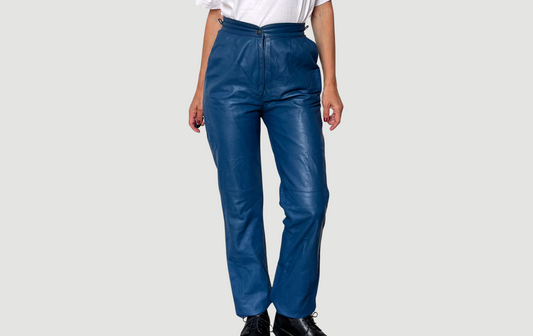 Blue Leather trousers