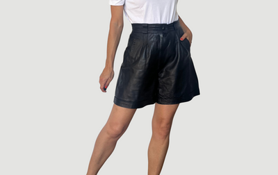 Black Leather Bermudas