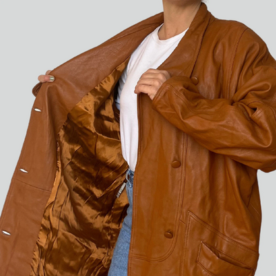 Vintage light Brown leather jacket