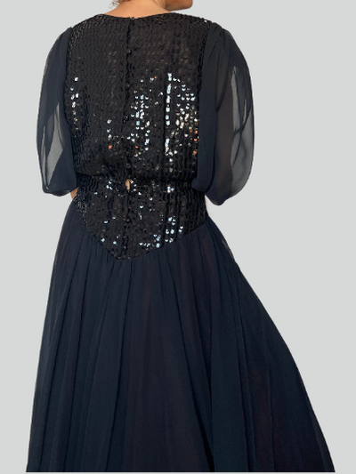 Vintage Black Sequins Dress