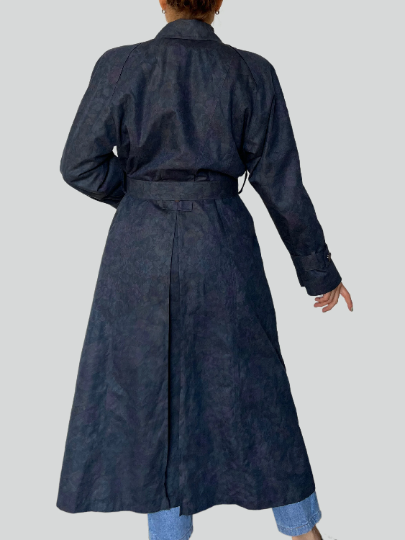 Viintage Floral Long Trench Coat