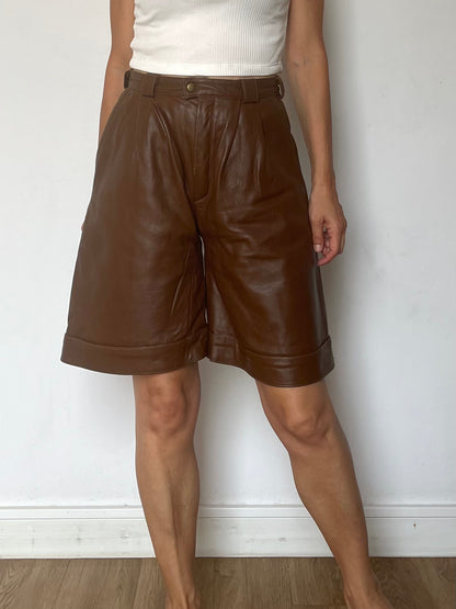 Brown Leather Bermudas