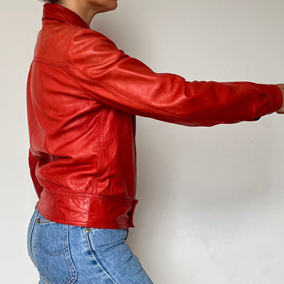 Red leather jacket