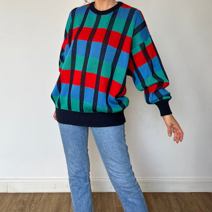 Vintage Plaid cotton Sweater