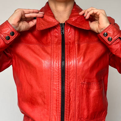 Red leather jacket