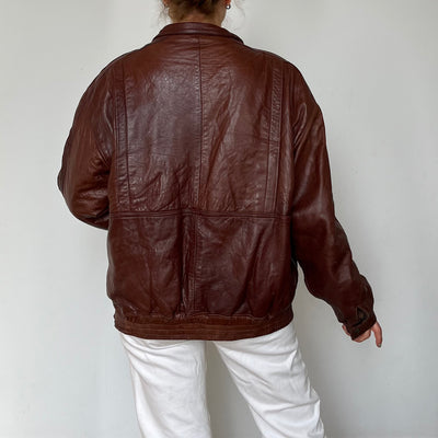 Vintage leather Bomber jacket