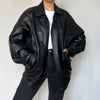 Black Bomber leather jacket