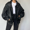 Black Bomber leather jacket